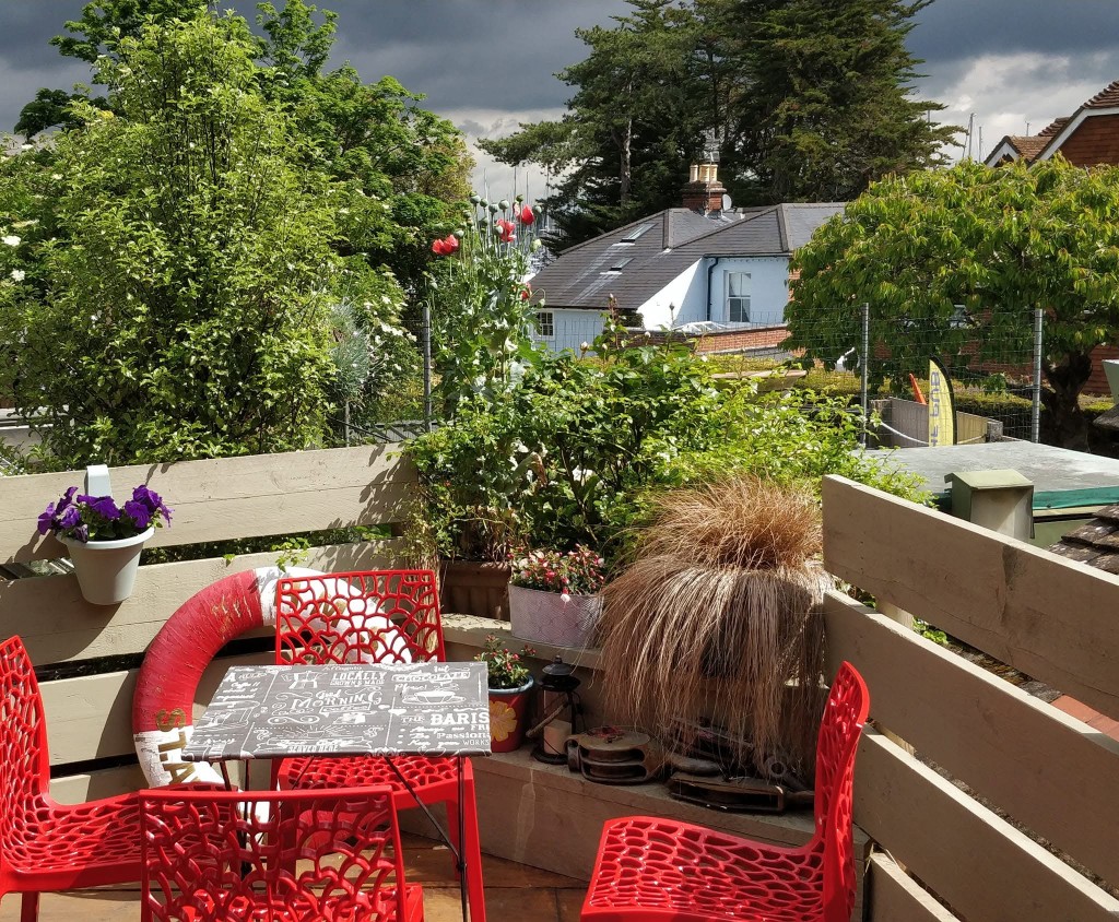 Garden seating behind the Hamble shop